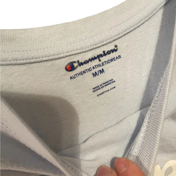 Champion Women's Light Blue Crop Top - Picture 3 of 3